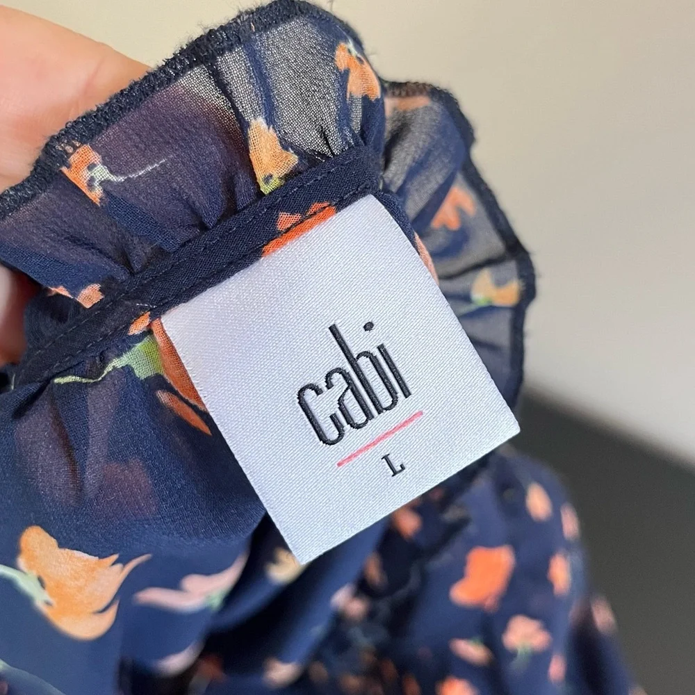 Cabi Floral Sunset Kiss Sheer Blouse - Size L - Picture 9 of 13